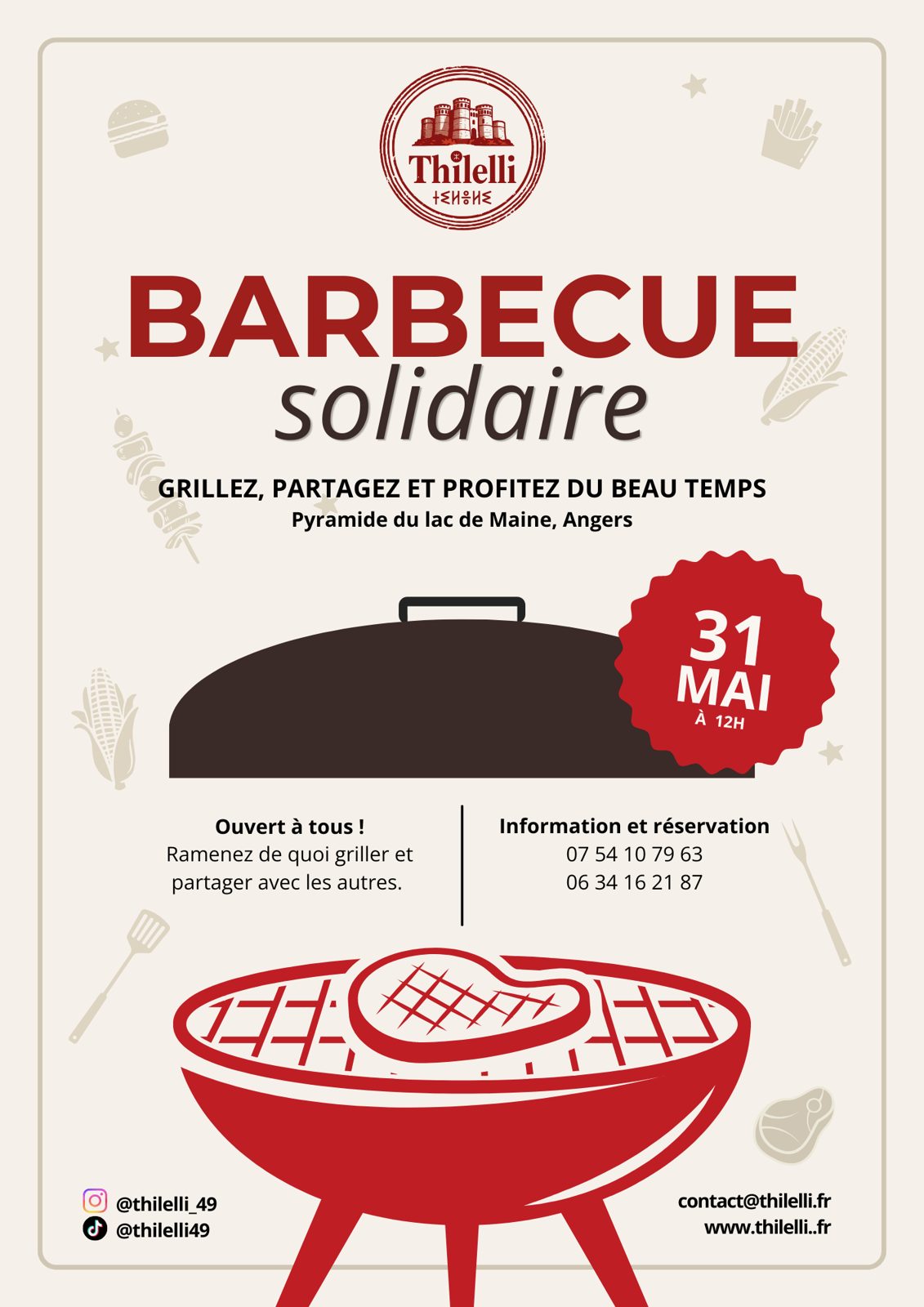 Barbecue solidaire au lac de Maine